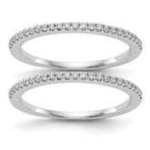 14k White Gold 1/4 carat Lab Grown Diamond VS/SI+ G+ Complete Set of Two Wedding Bands